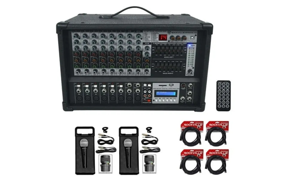 Rockville Rpm109 4800w 12-ch. Powered Pro Mixing Amplifier 7 Band Eq Fx Usb