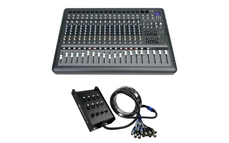 Rockville Rpm1870 18 Channel 6000 Watt Powered Mixer W Usb Effects Snake Cable
