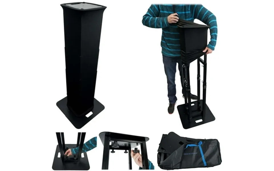 Rockville Rtp-go Black Portable Collapsible Dj Totem Light Stand Bag Scrims
