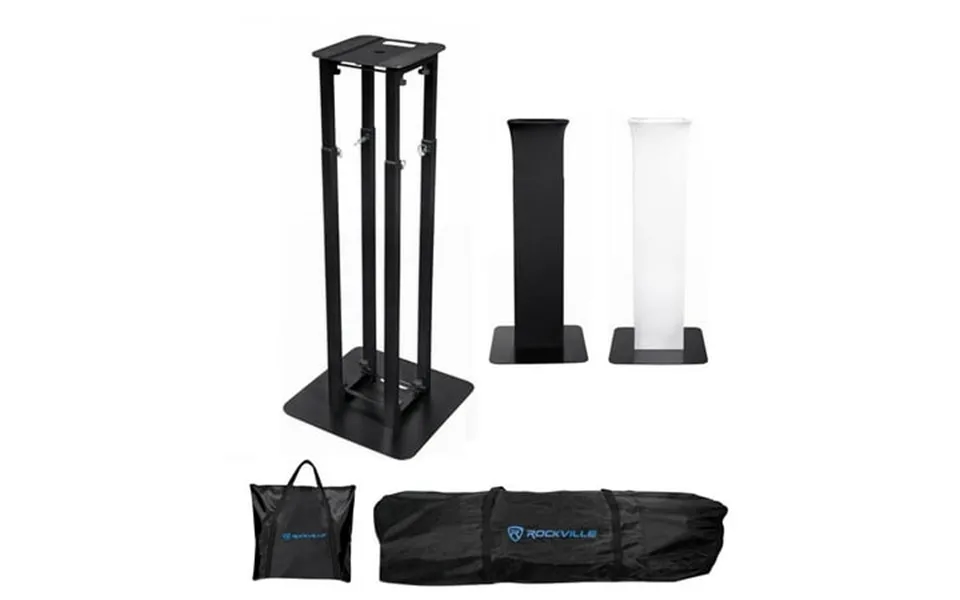 Rockville Rtp32b Totem Moving Head Light Stand Black White Scrims Carry Bags