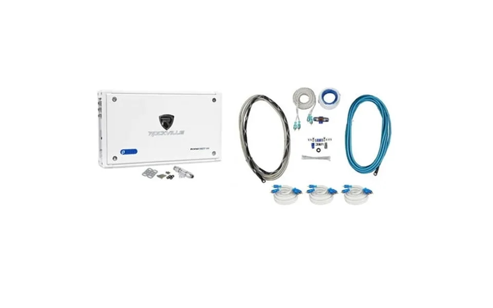 Rockville Rxm8btw 8-channel 1500 Watt Marine Bluetooth Boat Amplifier Amp Kit