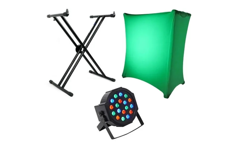 Rockville X Braced Keyboard Stand White Scrim Cloth Dmx Par Can Wash Light