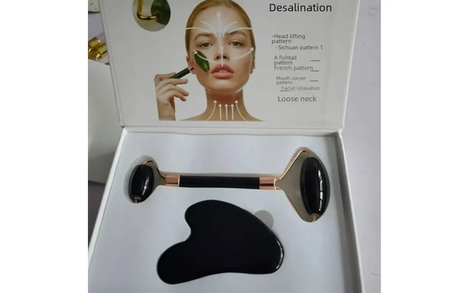 Roller Facial Massage Suit Double-headed Metal Manual Beauty Facial Relaxing Device Face Pushing Appliance-translucent P