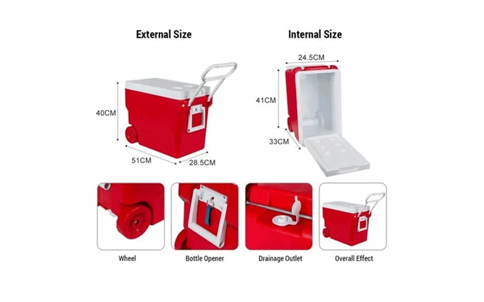Rolling Cooler Cooler Ice Chest Ice Chest 32l Cooler Heat Box Picnic Portable Box Cooler Twirltide Cold And Warm Cooler