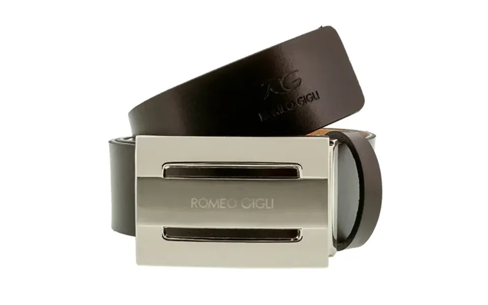 Romeo Gigli C974 35s T.moro Dark Brown Leather Adjustable Mens Belt