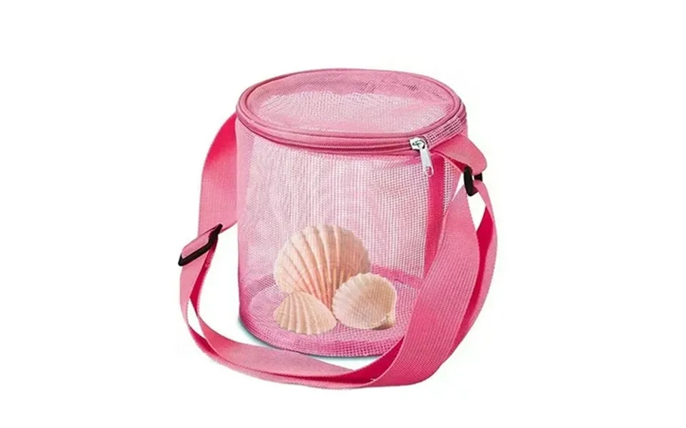 Rose Red Children S Mesh Shell Storage Bag Beach Bucket Toy Collection Bag 17*15cm Material Mesh