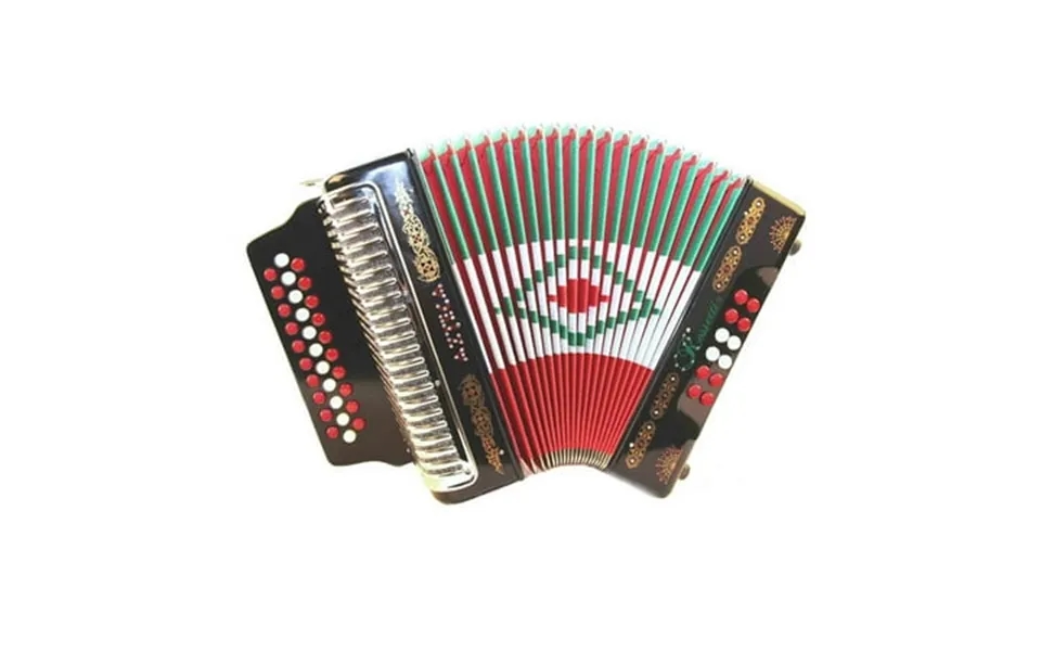 Rossetti Azteca 3112 31 Button 12 Bass Accordion Gcf Red White Green