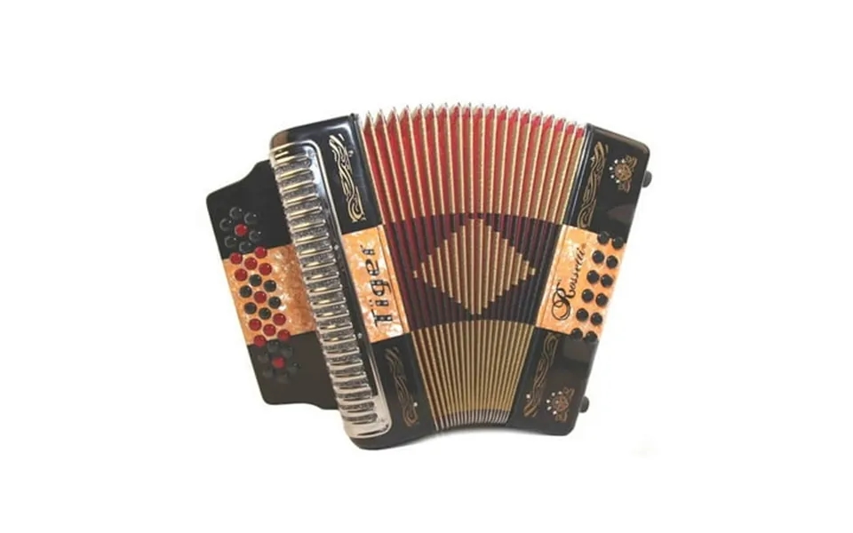 Rossetti Tiger 3112 31 Button 12 Bass Accordion Fbe Black Gold