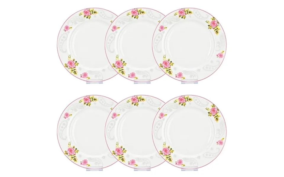 Round Porcelain Serving Plate English Rose Dinner Plate Set Of 6 Appetizer Plates Salad Plate Set For Home & Kitchen 10