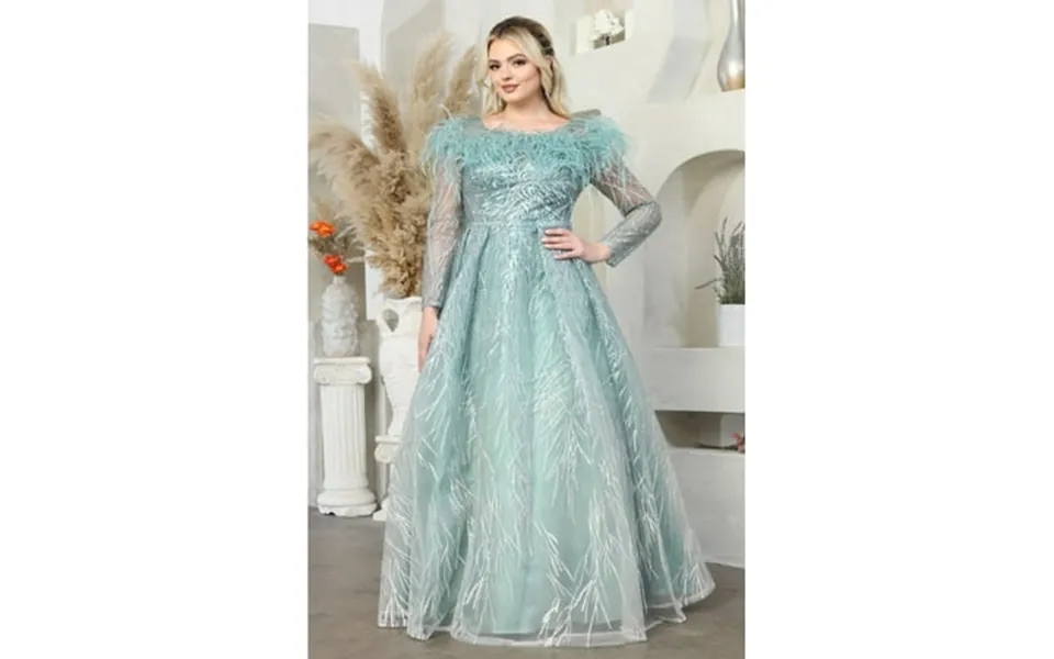 Royal Queen Rq8044 Juniors Womens Feather Long Sleeve Mother Of The Bride Gown