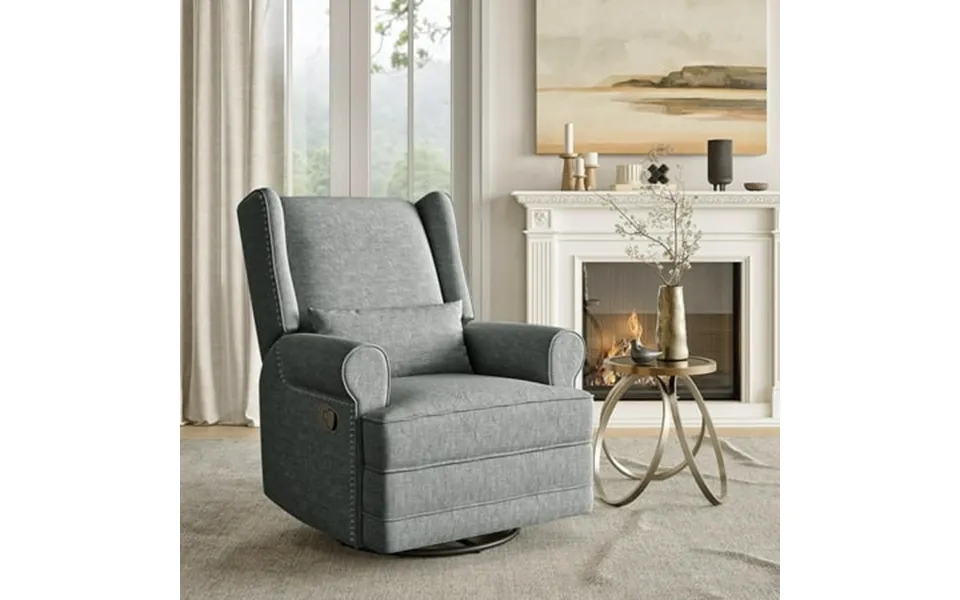 Royalcraft Swivel Recliner Chair Comfy Glider Rocking Chairs With Lumbar Pillow And Footrest Upholstered Swivel Rocking