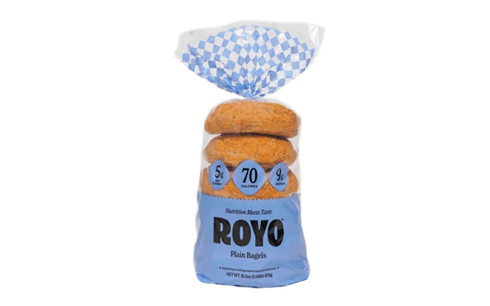 Royo Bread Co Low Carb New York Bagels 6 Bagels Flavor Plain