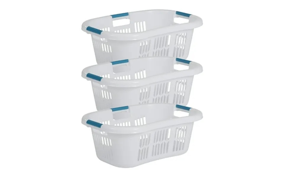 Rubbermaid 2.1-bushel Small Hip-hugger Plastic Laundry Basket White 3-pack