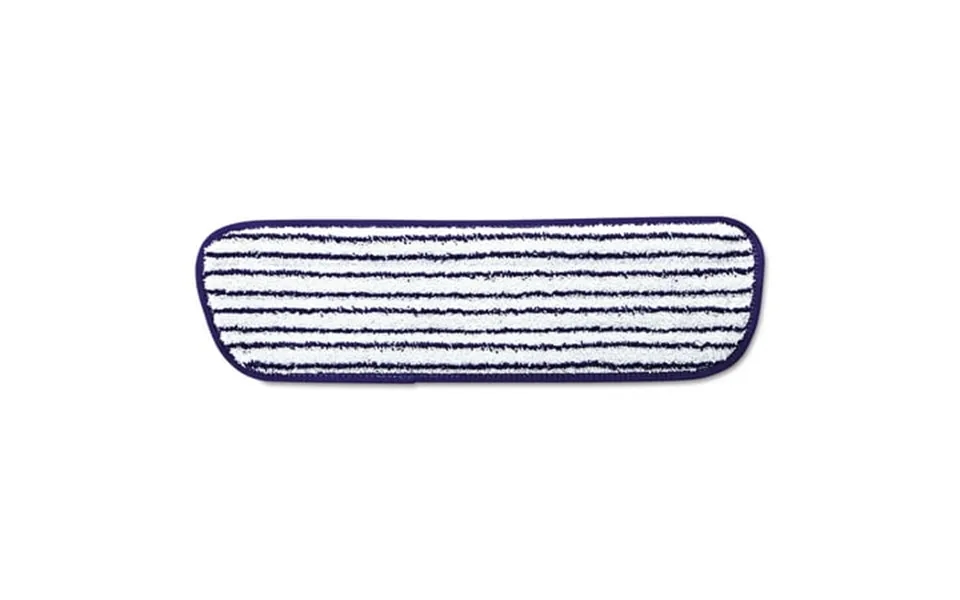 Rubbermaid Commercial Microfiber Finish Pad 18 X 5 1 2 Blue White 6 Carton Q800whi