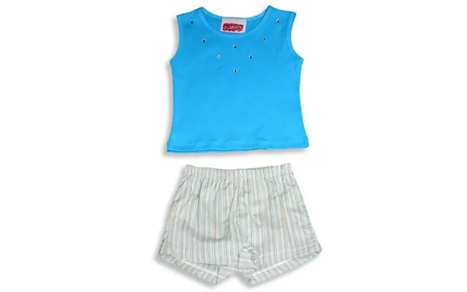 Rubbies - Little Girls 2 Piece Short Set 5452-4 Blue Tan