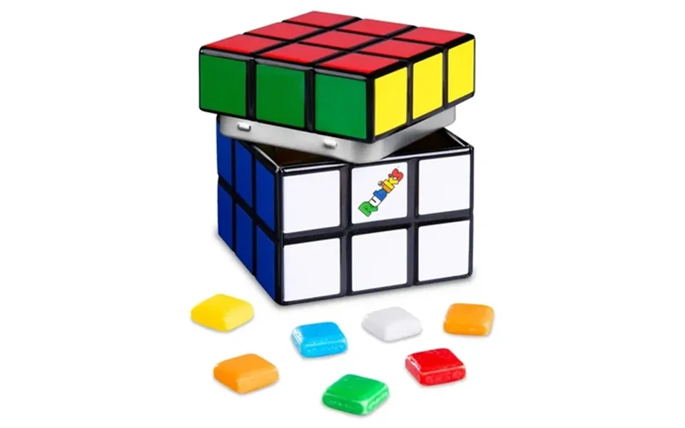Rubik S Cube Candy Tin- Crunchy Candy Squares In A Rubik S Cube Tin