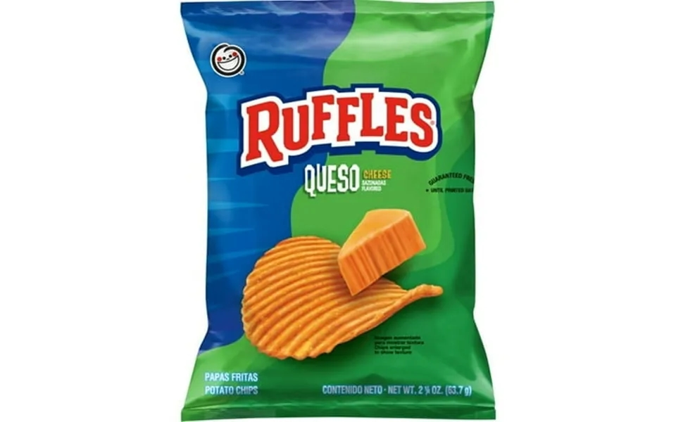 Ruffles Potato Chips Queso Cheese Flavored 2.25 Oz Bag