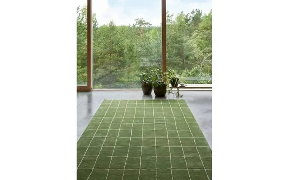 Rug New Hand Tufted Modern Design Nz Wool Carpet Area Rug Handmade Rugs Green & White Chacked Carpet Area Rug