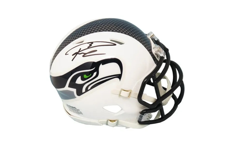 Russell Wilson Signed Seattle Seahawks Flat White Matte Riddell Speed Mini Helmet Wilson Holo
