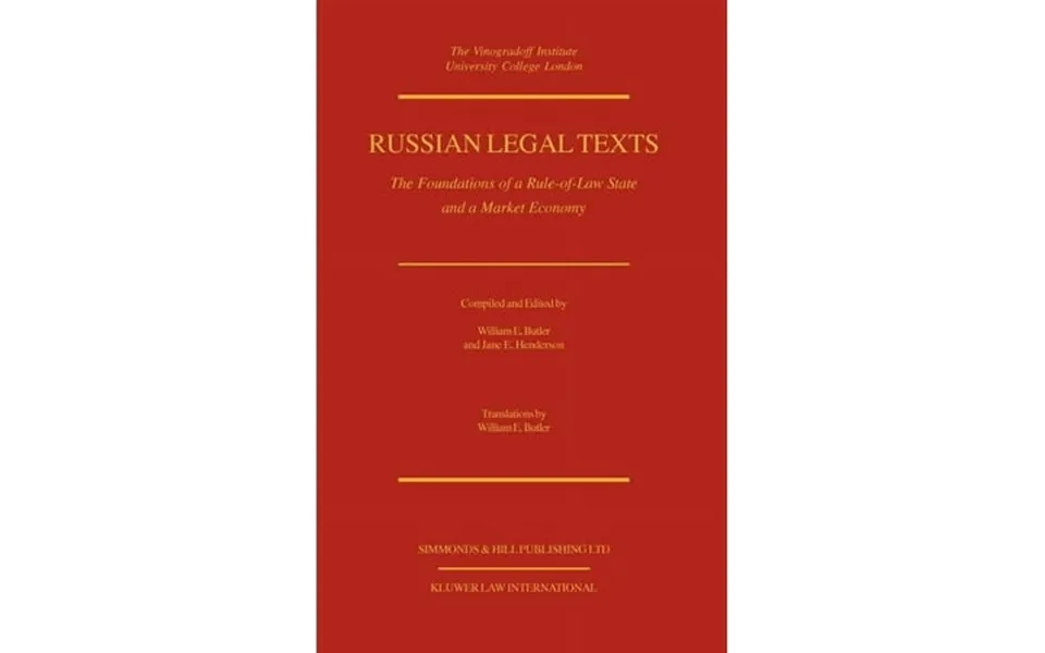 Russian Legal Texts The Foundation Of A Rule-of-law State Hardcover