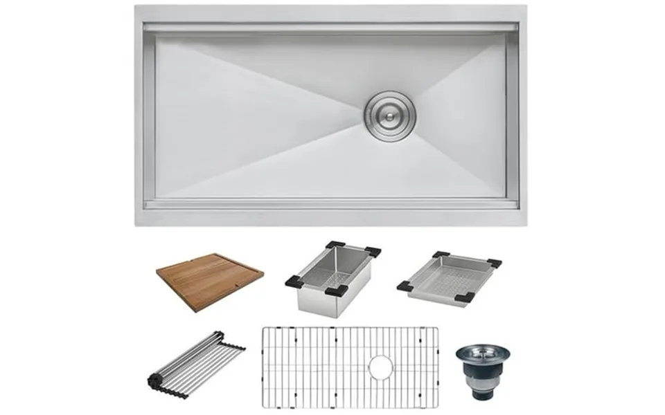 Ruvati Rvh8222 Roma 33-1 2 Undermount Single Basin Stainless Steel Kitchen Sink -