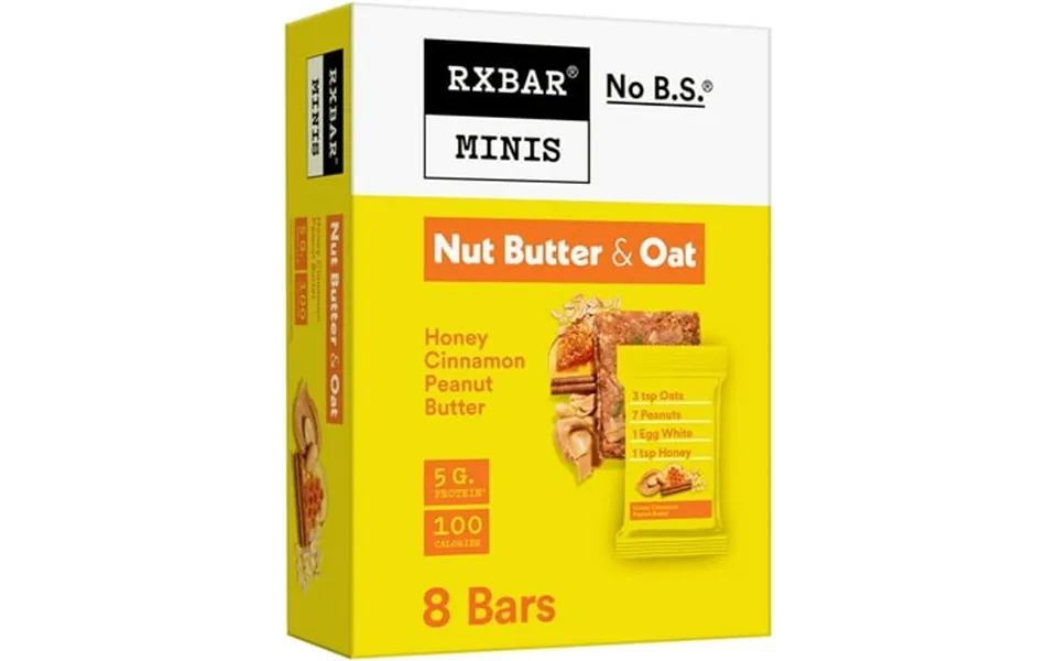 Rxbar Minis Nut Butter And Oat Protein Bars Gluten-free Honey Cinnamon Peanut Butter 8 Count