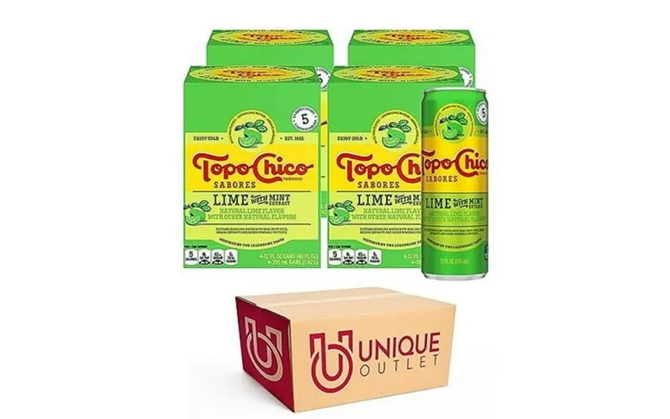 Sabores 16 Pack Of Natural Lime With Mint 12 Fl Slim Can By