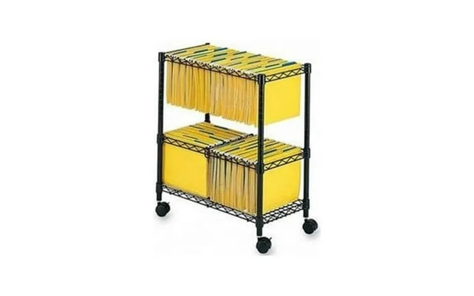 Safco 2-tier Rolling File Cart Black Steel