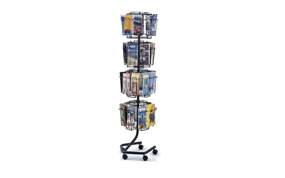 Safco 4128ch Rotary Brochure Rack In Charcoal