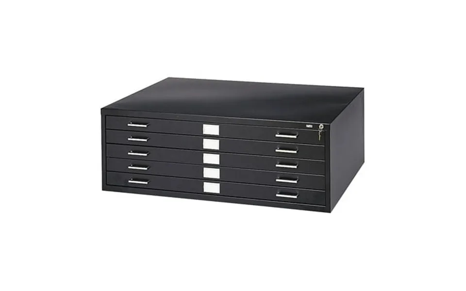 Safco 5 Drawer Metal Flat Files Cabinet For 24 X 36 Documents In Black