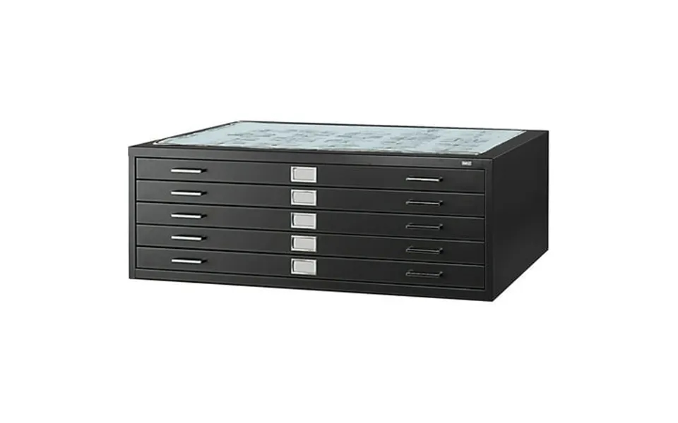 Safco 5 Drawer Metal Flat Files Cabinet For 36 X 48 Documents In Black
