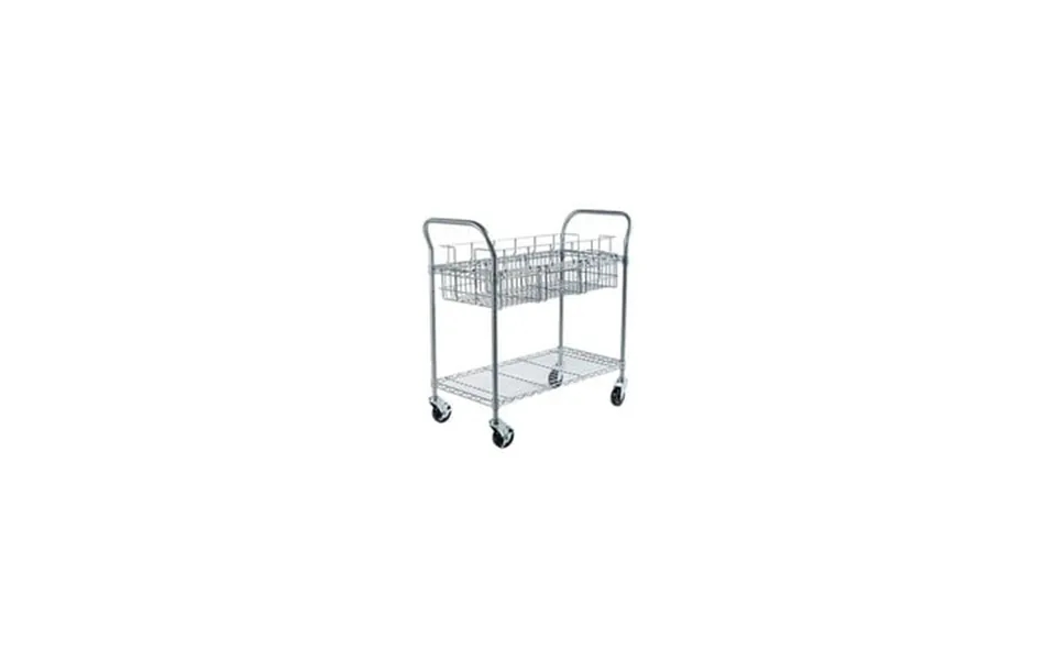 Safco 5236gr Wire Mail Cart 600lbs 18-3 4w X 39d X 38-1 2h Metallic Gray