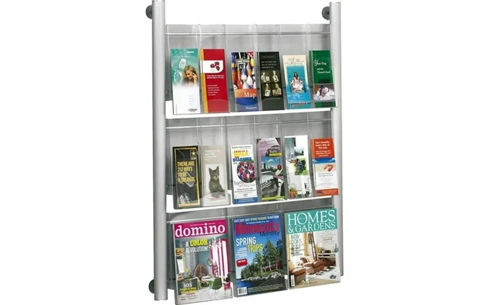 Safco Luxe 9 Pocket Magazine Rack In Silver