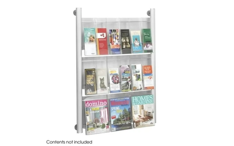 Safco Silver Luxe Magazine Rack - 9 Pocket