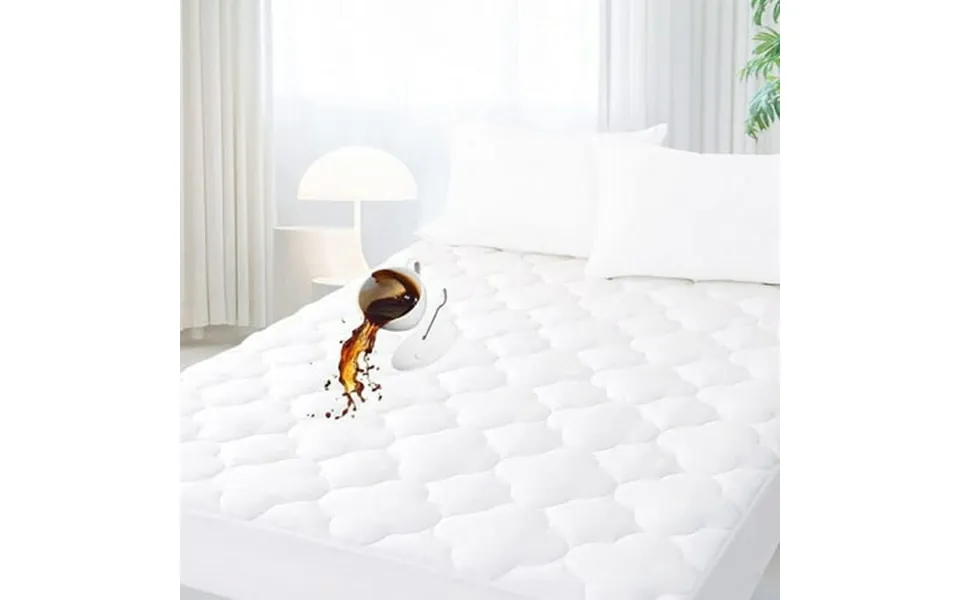 Safe And Sound Waterproof Mattress Pad Breathable Ultra Soft Alternative Filling Cover Cal King White