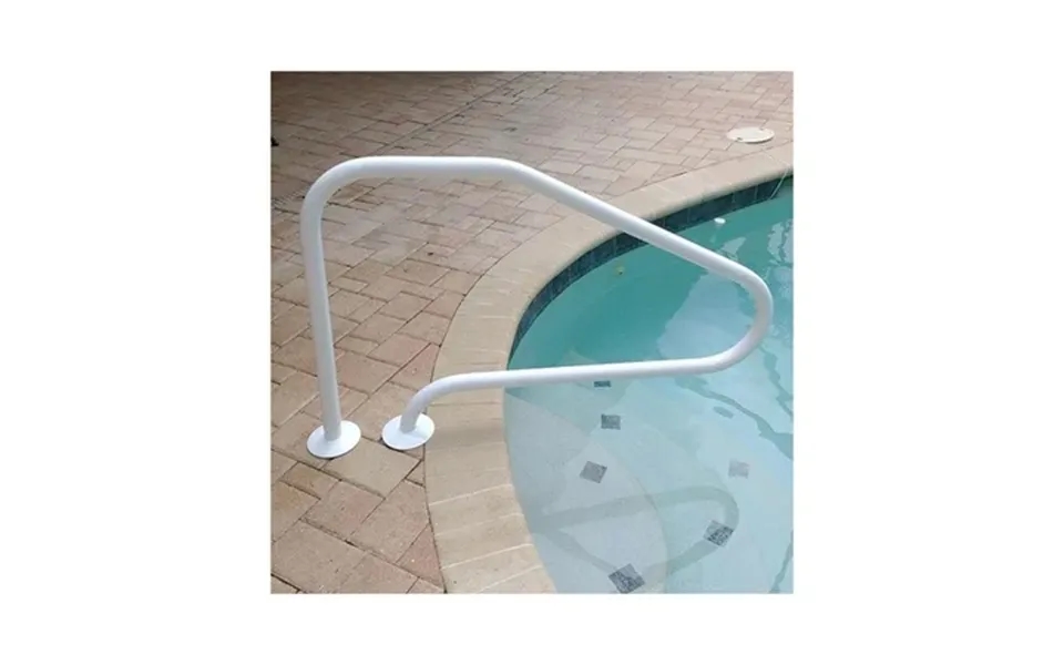 Saftron 48 X32 4 Bend Figure 4 Inground Pool Return To Deck Rail White