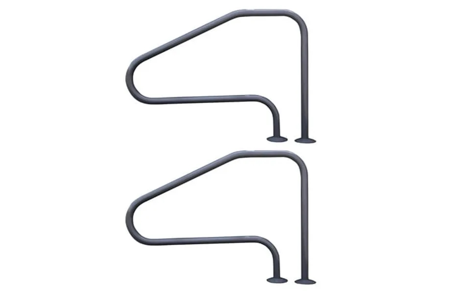 Saftron Rtd-448-gg 4 Bend Swimming Pool Mounted Polymer Handrail Gray 2 Pack