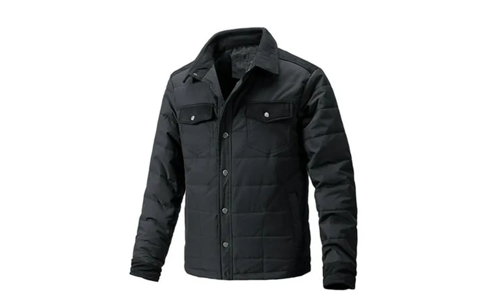 Safuny Men S Casual Loose Shackets Padded Jackets With Pockets Big&tall Long Sleeve Coat Button Turn Down Collar Cardiga