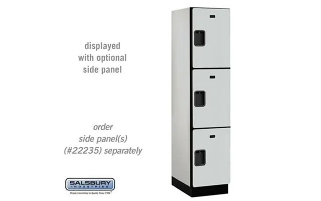 Salsbury Industries 18 In. Wide Triple Tier Designer Wood Locker Gray - 1 X 6 Ft product image