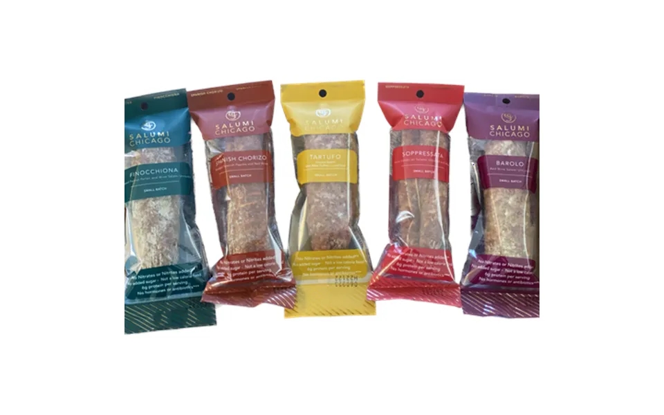 Salumi Chicago Artisan Salami Variety - Uncured Gluten-free Keto Snack 5 X 5