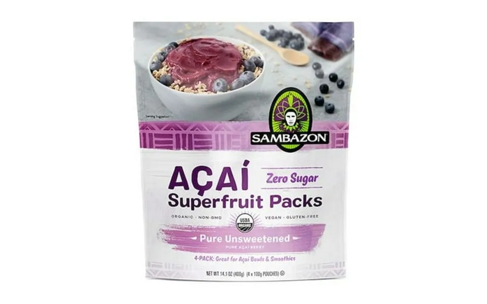 Sambazon Unsweetened Acai Superfruit Pack 1 0.88 Pound -- 10 Per Case