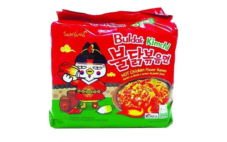Samyang Buldak Kimchi Hot Chicken Flavour Ramen Instant Korean Noodles - 135gm*5pack 5pack Combo Imported