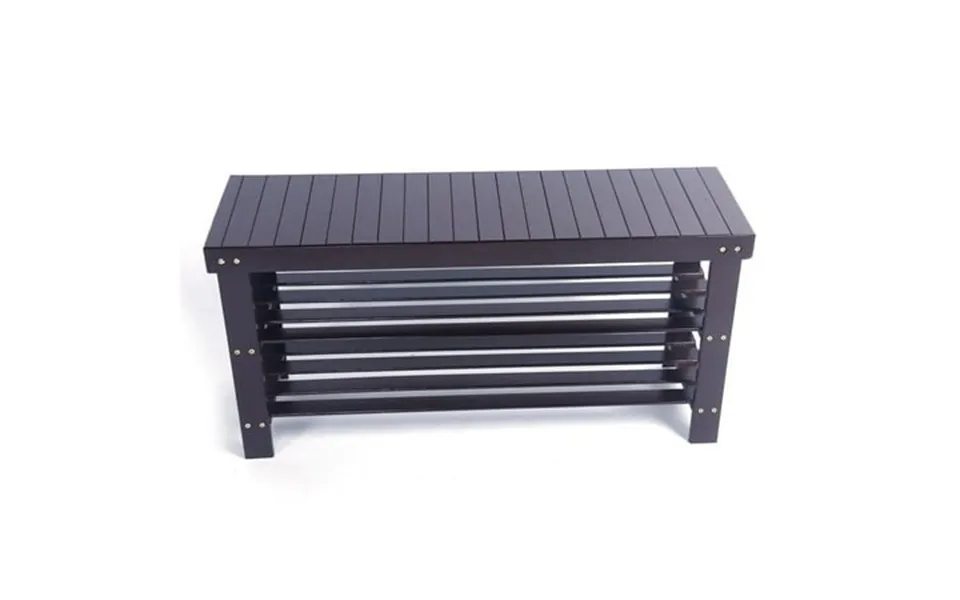 Samyohome 3 Tier Solid Shoe Storage Bench Rack With Seat Closet Storage Organization For Entryway Home Furniturecoffee