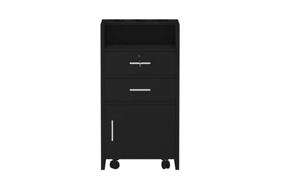 Samyohome Barber Stations Storage Cabinet With Drawer & Wheels Hair Stylist Station