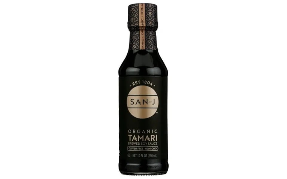 San J Tamari Soy Sauce Organic 10 Fl Oz In A Glass Bottle