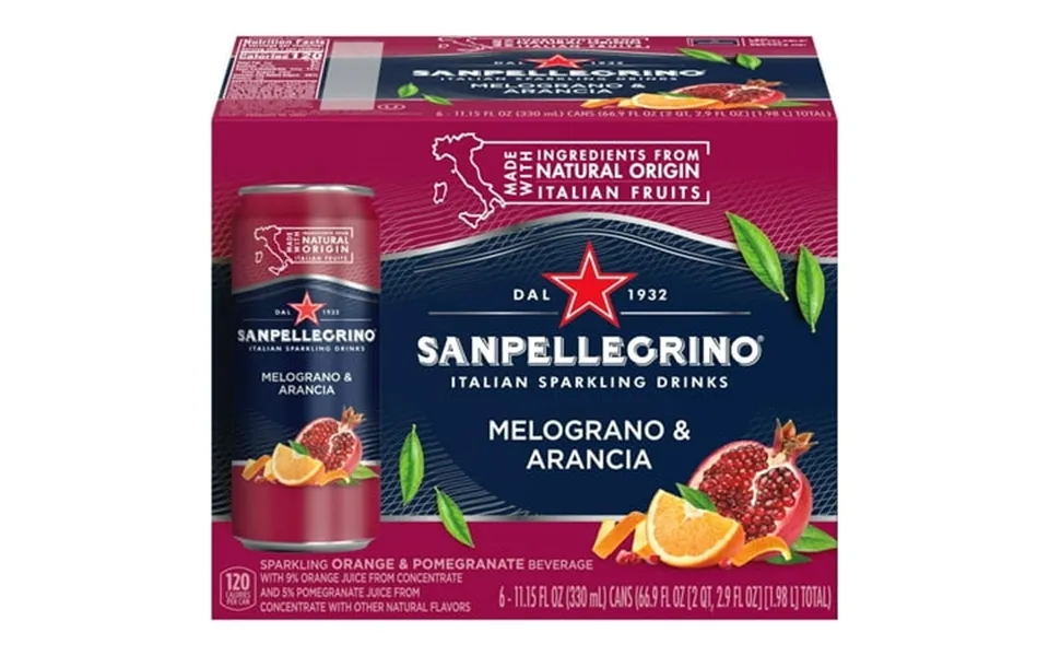 San Pellegrino Sparkling Beverage Melograno 6 Pack 66.9 Oz Pack Of 4