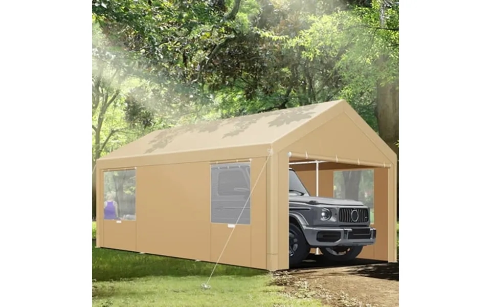 Sanopy 12 X20 Carport Heavy Duty Portable Garage With Sandbags Metal Car Tent Shelter Shade For Party Tent Car Canopy Fo