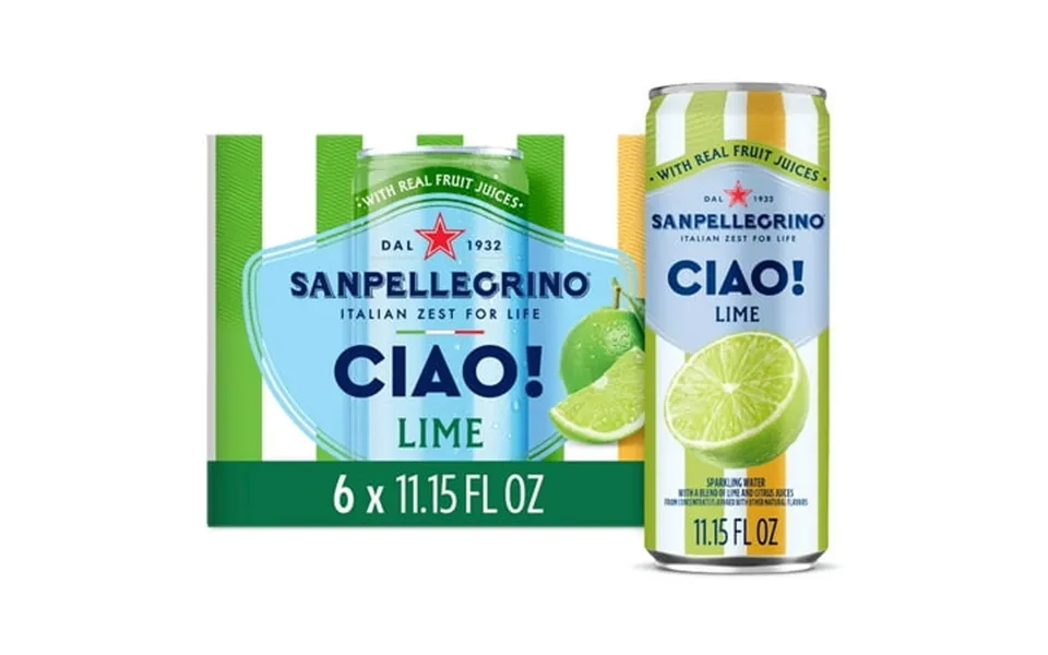 Sanpellegrino Ciao Lime Sparkling Flavored Water With Real Fruit Juices 6 Pack
