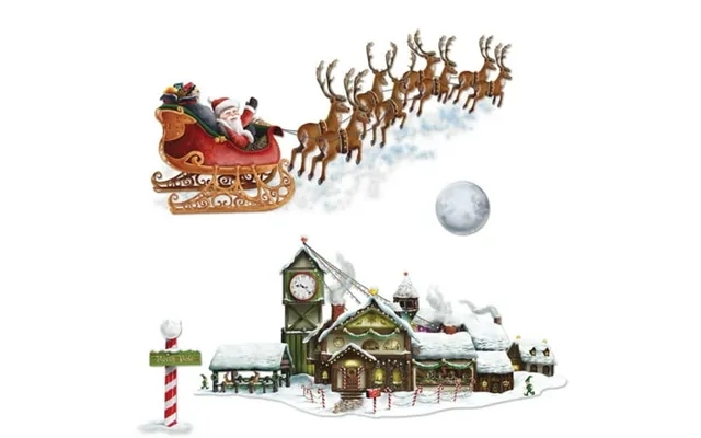 Santa S Sleigh & Workshop Props Party Accessory 1 Count 4 Pkg product image