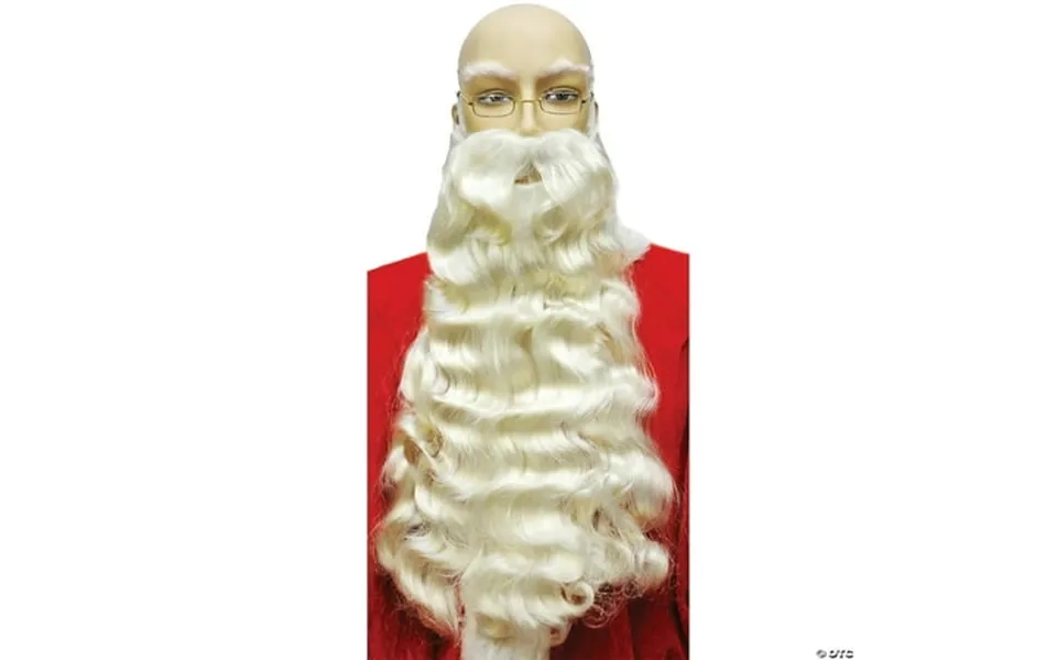 Santa White Long Wavy Beard Mens Adult Facial Hair Holiday Costume Accessory